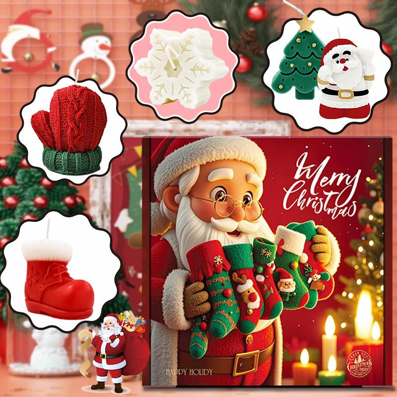 ROZINO Christmas Scented Candle Gift Box - Five-Piece Aroma Decor Set for Cozy Home Decoration & Ornaments - Perfect Festive Gift for Christmas