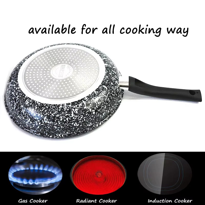 PFOA Free Snowflake Ceramic Coating Fry Pan Set, Non-Stick Skillet, Egg Steak, Sarten Induction Kit, Cooker, 20-30Cm