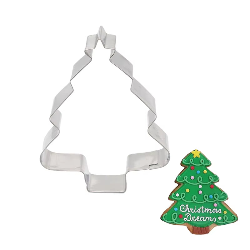5Pcs/Set Christmas Cookie Cutter Gingerbread Xmas Tree Mold Christmas Cake Decoration Tool Navidad Gift DIY Baking Biscuit Mould