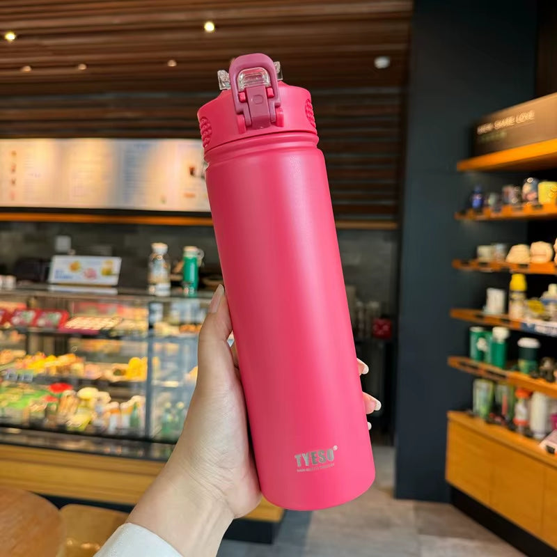 Large Capacity Double Stainless Steel Thermos Mug with Straw Portable Vacuum Flasks Creative Thermal Bottle Tumbler Thermocup