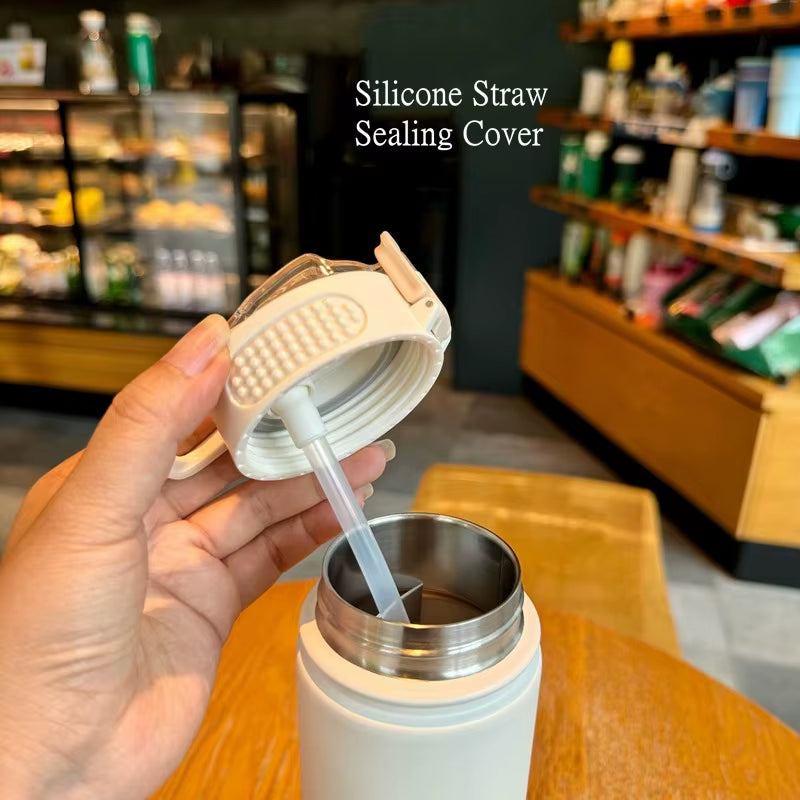 Large Capacity Double Stainless Steel Thermos Mug with Straw Portable Vacuum Flasks Creative Thermal Bottle Tumbler Thermocup