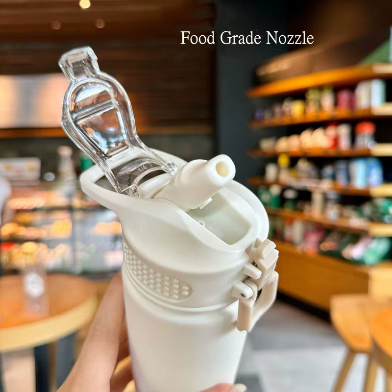 Large Capacity Double Stainless Steel Thermos Mug with Straw Portable Vacuum Flasks Creative Thermal Bottle Tumbler Thermocup