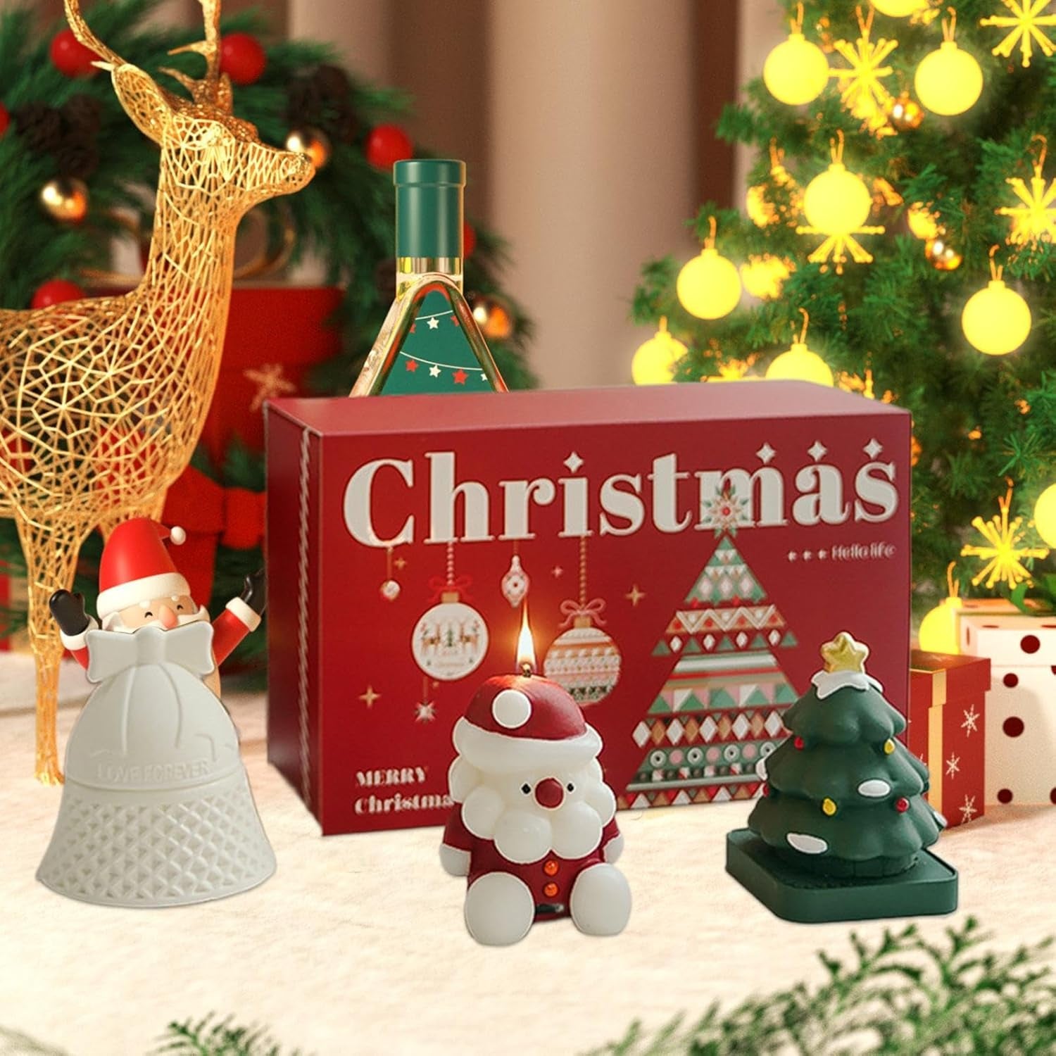 Velas Navideñas,Aromas De Velas Navideñas,3X Lindas Velas Aromáticas Navideñas - Decoraciones De Mesa Central, Velas Aromáticas Hechas a Mano, Velas De Aromaterapia Para El Hogar